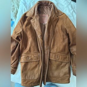Vintage leather Coach coat!